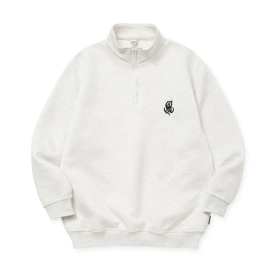 HIGH GAUGE DOUBLE KNIT HALF ZIP SW